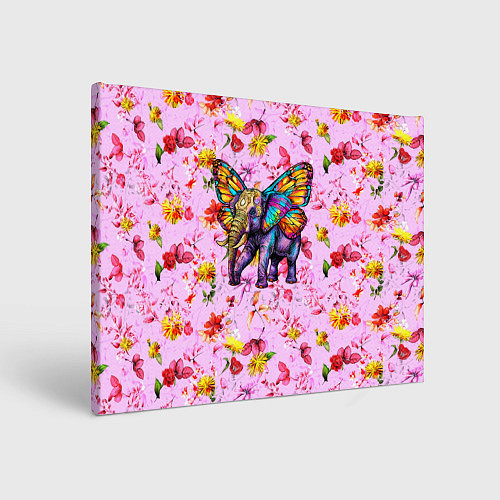 Картина прямоугольная Слон с крыльями бабочки / 3D-принт – фото 1