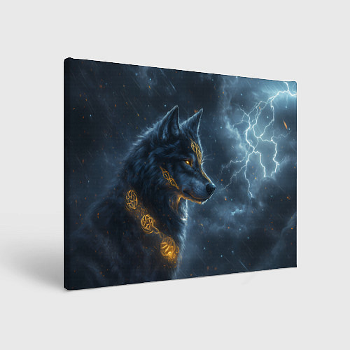 Картина прямоугольная Волк фэнтези стиль / 3D-принт – фото 1