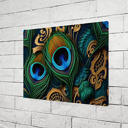 Холст прямоугольный Узоры и перья павлина, цвет: 3D-принт — фото 2