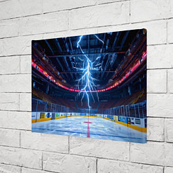 Холст прямоугольный Удар молнии в хоккейную площадку, цвет: 3D-принт — фото 2