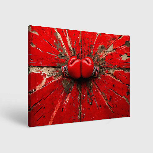 Картина прямоугольная Кикбоксеркие перчатки в красном / 3D-принт – фото 1