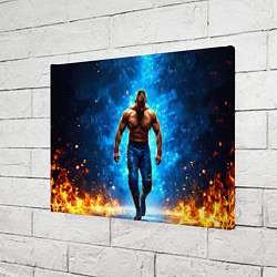 Холст прямоугольный Реслер в огне, цвет: 3D-принт — фото 2