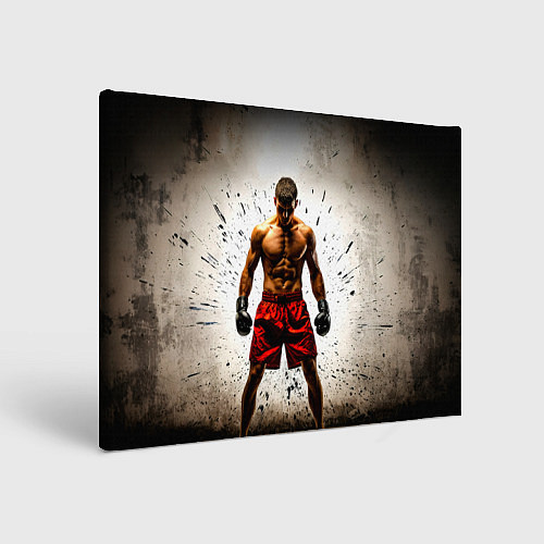 Картина прямоугольная Боксер в красном / 3D-принт – фото 1