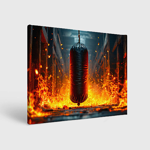 Картина прямоугольная Боксерская груша в огне / 3D-принт – фото 1