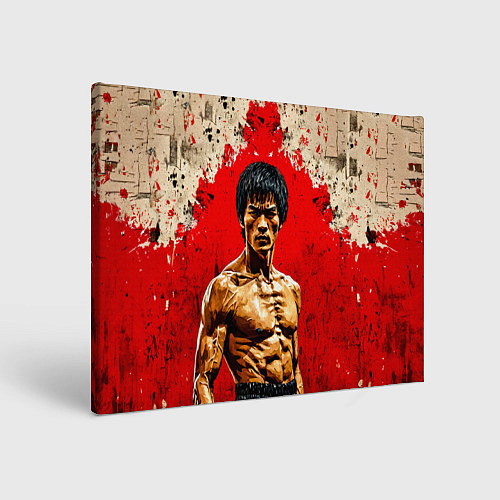 Картина прямоугольная Брюс Ли на красном / 3D-принт – фото 1