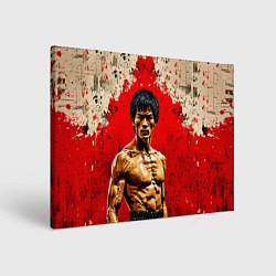 Картина прямоугольная Брюс Ли на красном