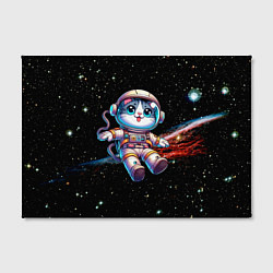 Холст прямоугольный Котёнок космонавт в открытом космосе, цвет: 3D-принт — фото 2