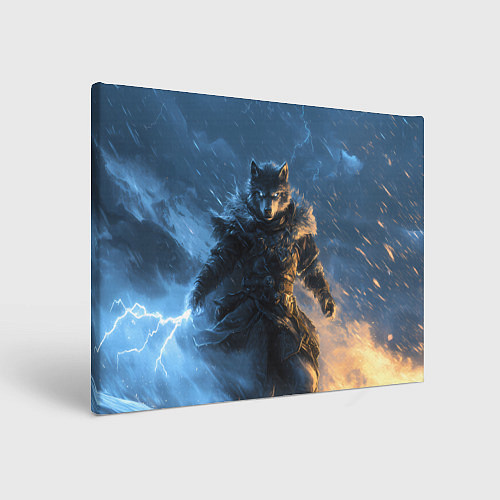 Картина прямоугольная Волк и молния / 3D-принт – фото 1
