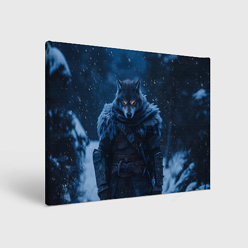 Картина прямоугольная Воин волк зимой / 3D-принт – фото 1