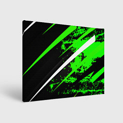 Холст прямоугольный Color black and green, цвет: 3D-принт