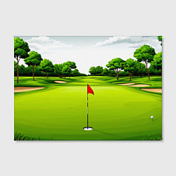 Холст прямоугольный Зеленое поле для гольфа, цвет: 3D-принт — фото 2