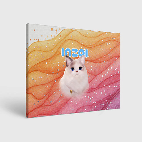 Картина прямоугольная Inzoi кошечка на блестящем фоне / 3D-принт – фото 1