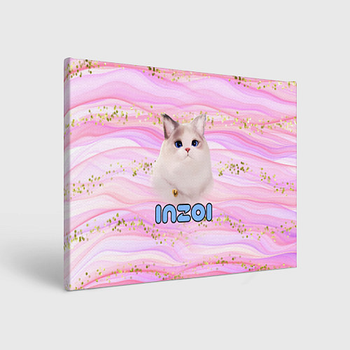 Картина прямоугольная Inzoi розовый фон с золотинками / 3D-принт – фото 1