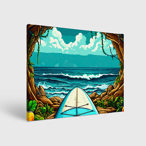 Картина прямоугольная Sup-доска у берега океана / 3D-принт – фото 1