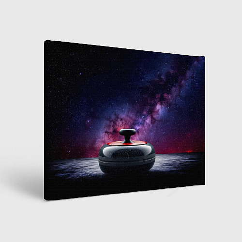 Картина прямоугольная Камень для кёрлинга в космосе / 3D-принт – фото 1