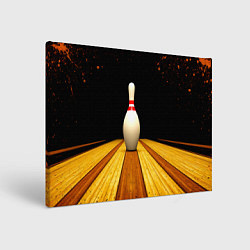 Холст прямоугольный Кегля для боулинга на черном, цвет: 3D-принт