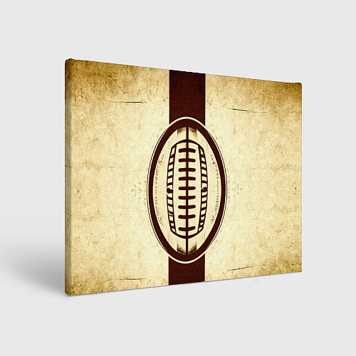 Картина прямоугольная Мяч регби на бежевом / 3D-принт – фото 1