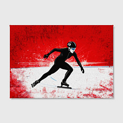 Холст прямоугольный Скоростной бег на коньках в красном, цвет: 3D-принт — фото 2