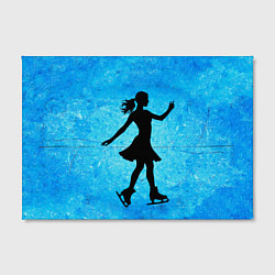 Холст прямоугольный Фигуристка на синем, цвет: 3D-принт — фото 2