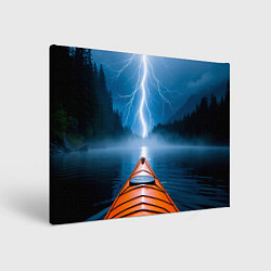 Холст прямоугольный На каяке в грозу, цвет: 3D-принт