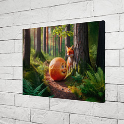 Холст прямоугольный Колобок и лиса, цвет: 3D-принт — фото 2