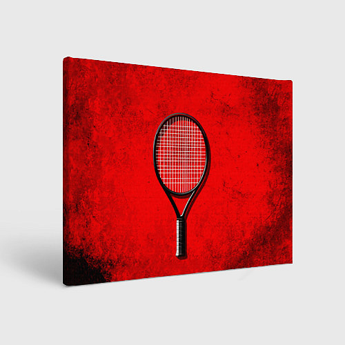 Картина прямоугольная Теннисная ракетка на красном / 3D-принт – фото 1