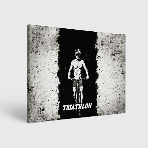 Картина прямоугольная Триатлонист на черно-белом / 3D-принт – фото 1