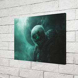 Холст прямоугольный Космонавт скелет с зеленым светом, цвет: 3D-принт — фото 2