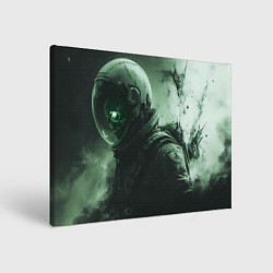 Холст прямоугольный Зеленый скелет космонавта, цвет: 3D-принт
