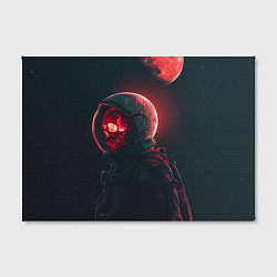 Холст прямоугольный Череп космонавта в красном свете, цвет: 3D-принт — фото 2