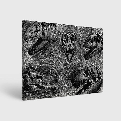 Картина прямоугольная Черепа динозавров - эскиз / 3D-принт – фото 1