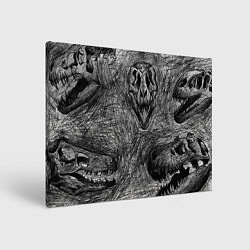 Холст прямоугольный Черепа динозавров - эскиз, цвет: 3D-принт