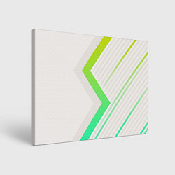 Холст прямоугольный Color white line green, цвет: 3D-принт