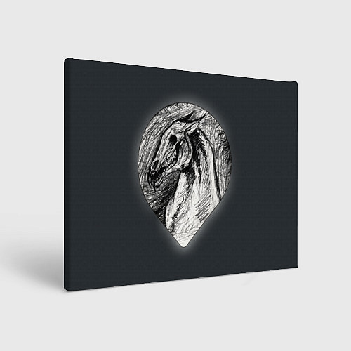 Картина прямоугольная Черепа лошадей - эскиз / 3D-принт – фото 1