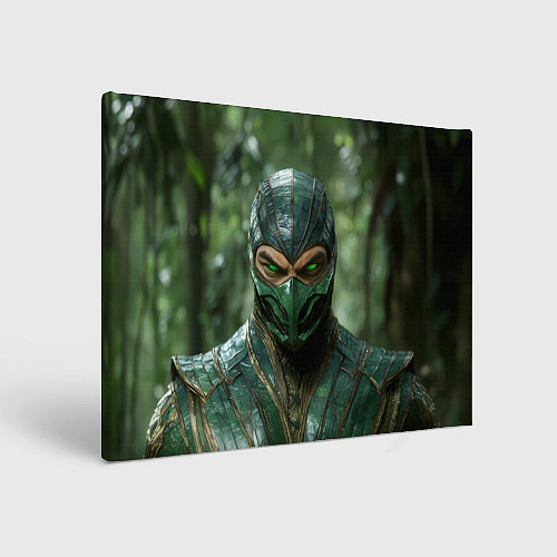 Картина прямоугольная Рептилия с зелеными глазами / 3D-принт – фото 1