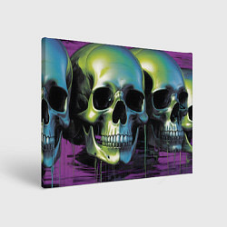 Картина прямоугольная Черепа отливающие неоном