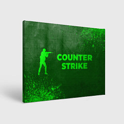 Холст прямоугольный Counter Strike - green gradient по-горизонтали, цвет: 3D-принт