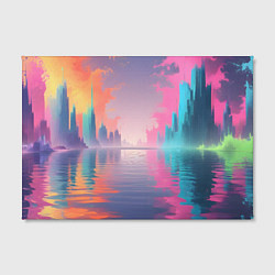 Холст прямоугольный Город в розовом тумане, цвет: 3D-принт — фото 2