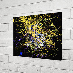 Холст прямоугольный Желто синяя краска на черном, цвет: 3D-принт — фото 2