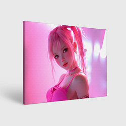 Холст прямоугольный Аниме девушка в розовом белье, цвет: 3D-принт
