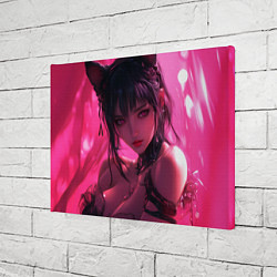 Холст прямоугольный Кокетливая девушка - кошка, цвет: 3D-принт — фото 2