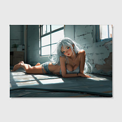 Холст прямоугольный Блондинка лежит у окна, цвет: 3D-принт — фото 2