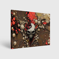 Холст прямоугольный Зловещий череп с клыками, цвет: 3D-принт