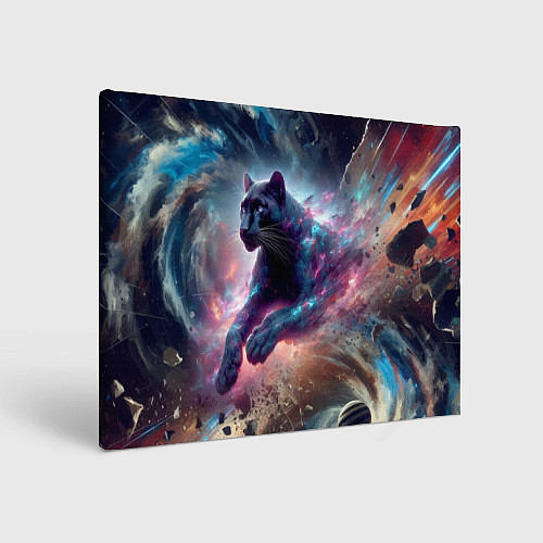 Картина прямоугольная Космическая пантера - нейроарт / 3D-принт – фото 1