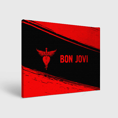 Картина прямоугольная Bon Jovi - red gradient по-горизонтали / 3D-принт – фото 1
