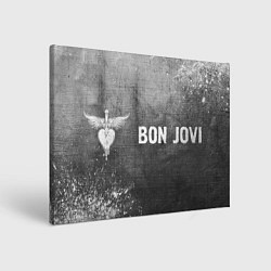 Холст прямоугольный Bon Jovi - grey gradient по-горизонтали, цвет: 3D-принт