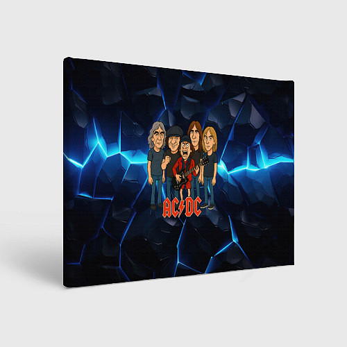 Картина прямоугольная ACDC мультяшный стиль группы / 3D-принт – фото 1