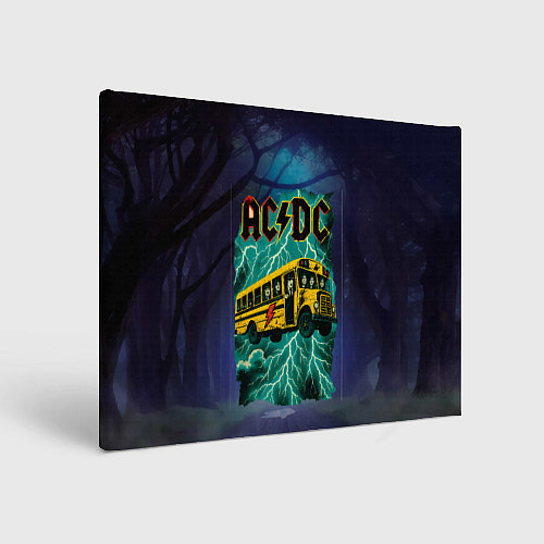 Картина прямоугольная Летающий автобус с ACDC / 3D-принт – фото 1