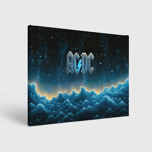 Картина прямоугольная ACDC логотип ледяной с молнией / 3D-принт – фото 1