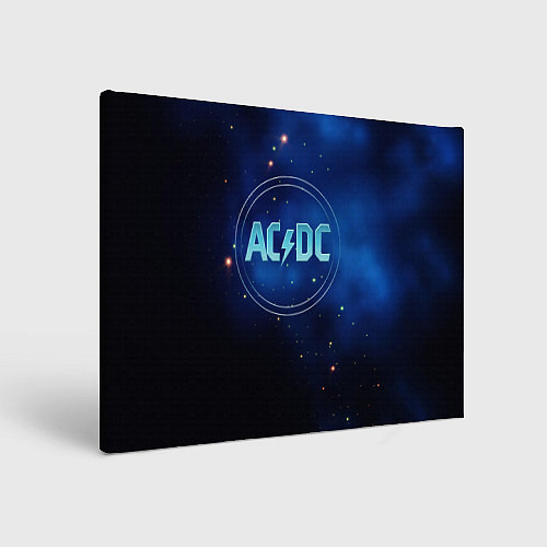 Картина прямоугольная ACDC логотип на синем фоне / 3D-принт – фото 1